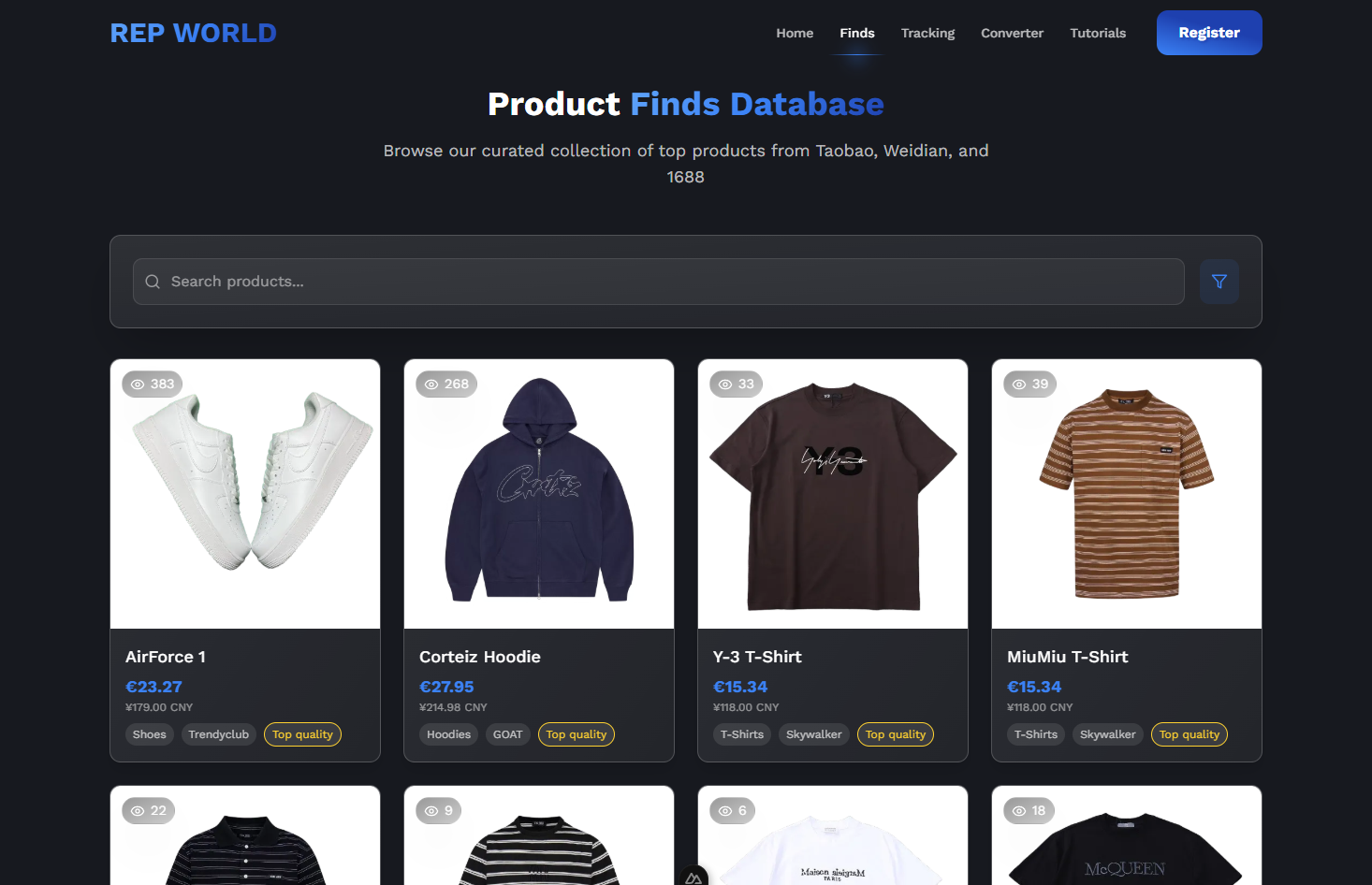 Search and Find Products